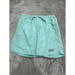 Columbia Board Shorts Men's Size Medium Ocean Teal Drawstring Back Pocket EUC‎